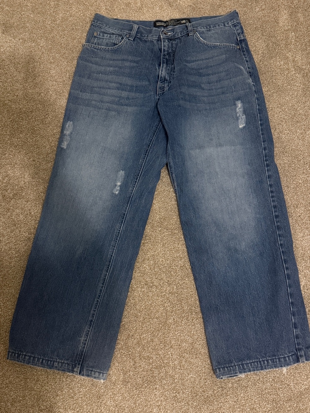 Ecko Unltd Men's Blue Straight-Leg Jeans Size 36